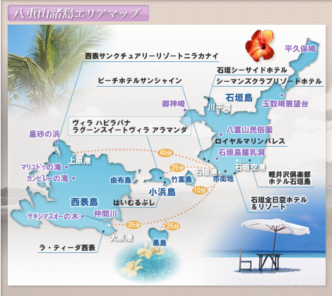 八重山諸島エリアマップ